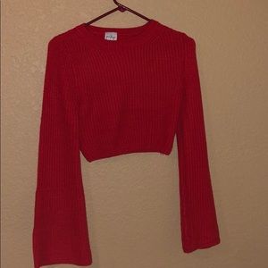 cropped sweater, with bell sleeves